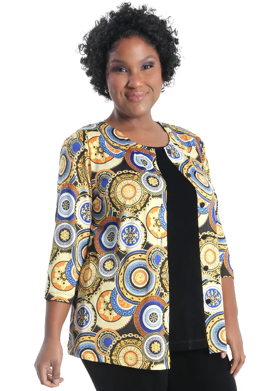 Vikki Vi Jersey Royal Medallion Cardigan